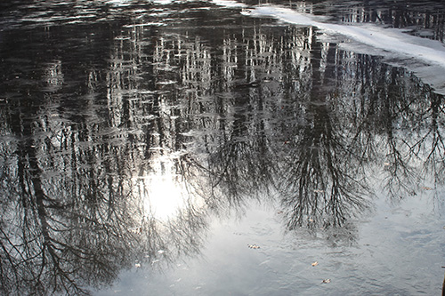 This is a photo of a frozen lake.