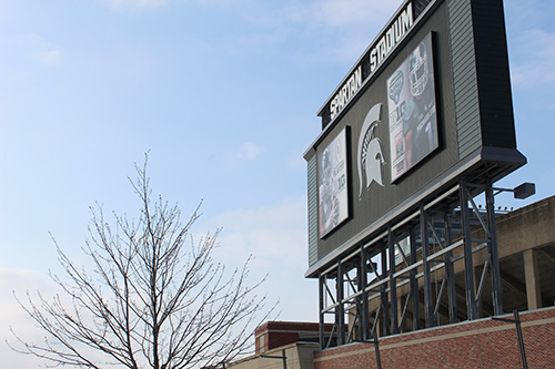 This is a photo of Spartan Stadium in the winter.